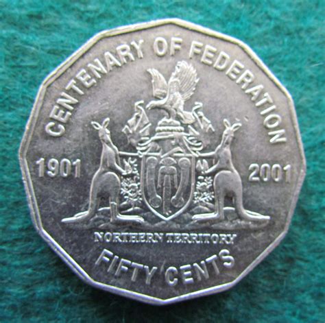 Australian 2001 50 Cent Coin Centenary Of Federation Northern Territor ...