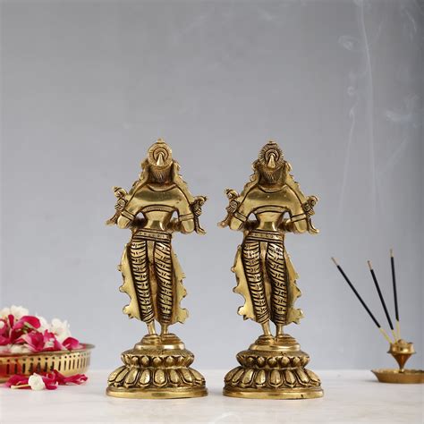 Buy Brass Deep Lakshmi Pavaai Vilakku - 9 inch - Budhshiv.com