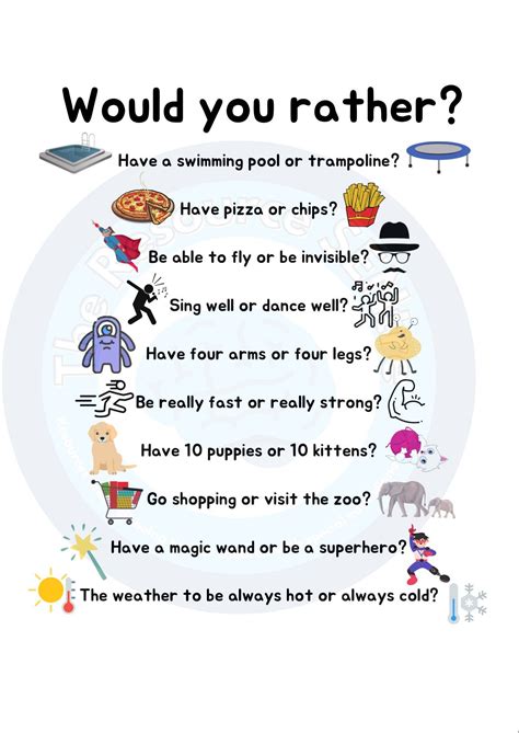 Children's 'would You Rather' Icebreaker Game - Etsy | Fun questions for kids, Kids and ...