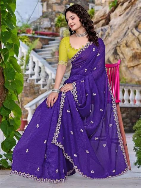 Crunchy 01 Jimmy Choo With Work Saree Collection