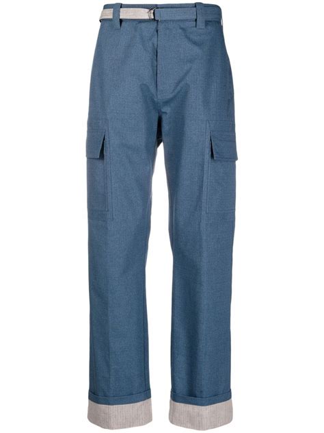 Craig Green belted straight-leg trousers blue | MODES