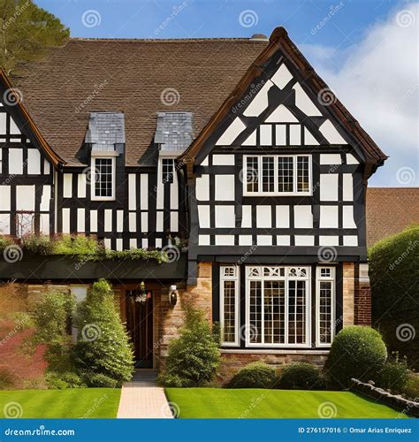 7 a Tudor-style House with a Steeply Pitched Roof and Decorative Half ...