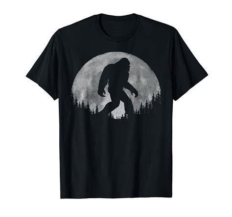 Bigfoot With Full Moon For Men Women Kids! Funny Sasquatch T-Shirt ...