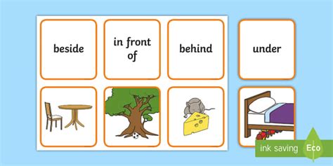 Preposition Words – Snap Card Game – Language and Literacy