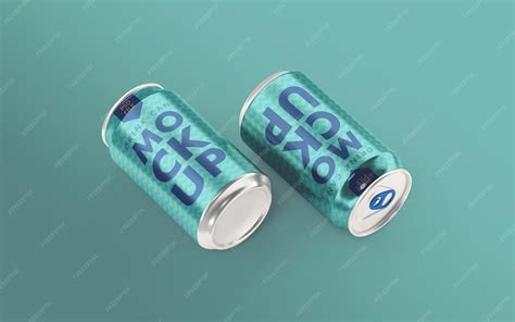 Premium PSD | Two realistic top view aluminium soda cans