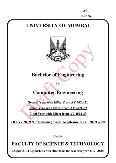 Draft Copy Syllabus BE Comp Engg R19 - AC: Item No. UNIVERSITY OF ...