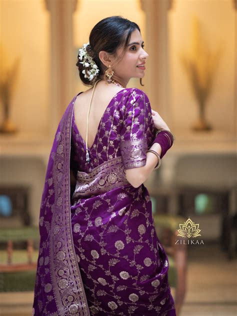 Berry Purple Banarasi Uppada Silk Saree – Zilikaa