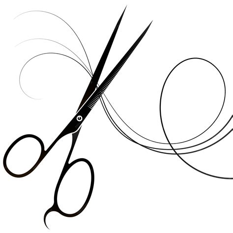 Premium Vector | Hair stylist scissors cutting a curl of hair