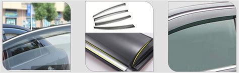 Empica Plastic Window Door Visor Rain Guard Side Wind Deflector Chrome ...