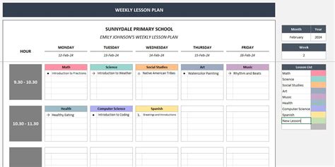 Image result for Weekly Lesson Plan Template Excel