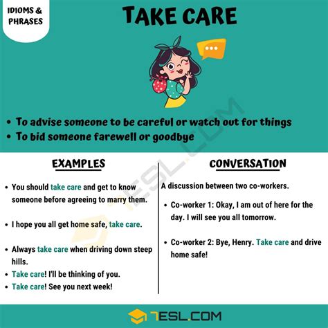 "Take Care" Meaning, Origin and Examples • 7ESL
