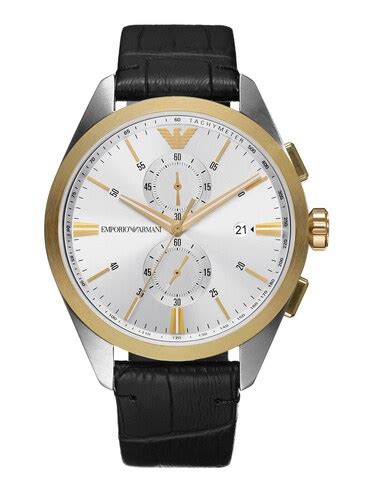 Buy Men Black Leather Chronograph Watch Online at The Collective - 1010572