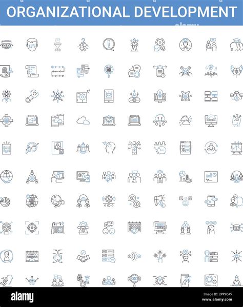 Organizational development outline icons collection. Organization, Development, Change ...