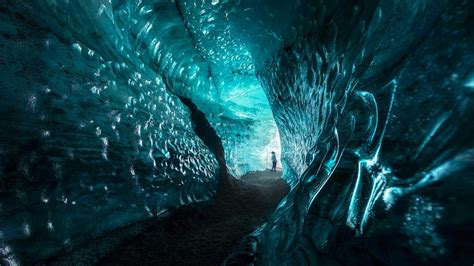 The Katla Volcano Ice Cave and its outstanding canyon, at the foot of ...