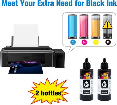 Buy Koala Black Sublimation Ink Refill Bottles 200ML for ET2720 ET2750 ...