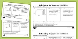 Calculating Surface Area Worksheet for 7th Grade