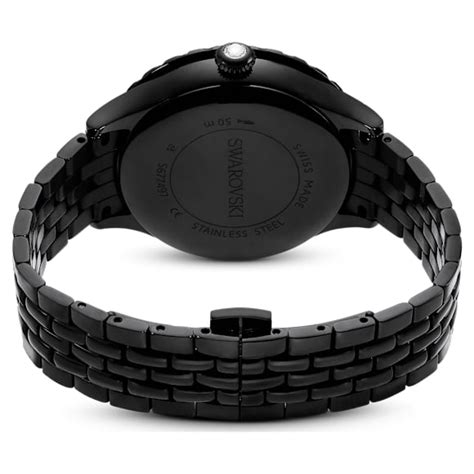 Octea moon watch, Swiss Made, Moon, Metal bracelet, Black, Black finish
