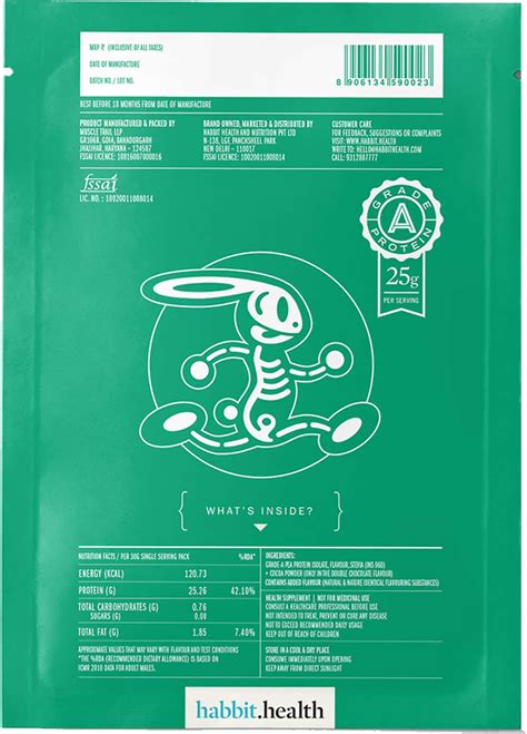 Buy HABBIT GREEN VEGAN PEA PROTEIN POWDER - 210 GMS 7 SERVINGS | MEGA ...