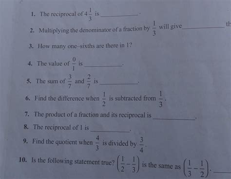 Class 7 fractions and decimals worksheet - Brainly.in