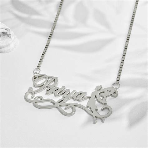Silver Plated Angel Design Name Necklace – Klassy
