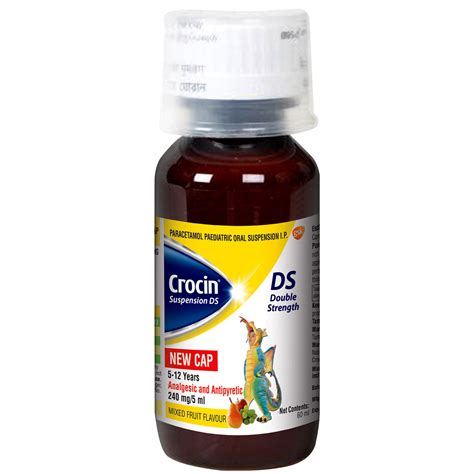 Buy Crocin DS Suspension 60 ml | 19 Minutes Delivery | Apollo Pharmacy