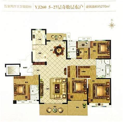 碧桂园-120平米三居美式风格-谷居家居装修设计效果图