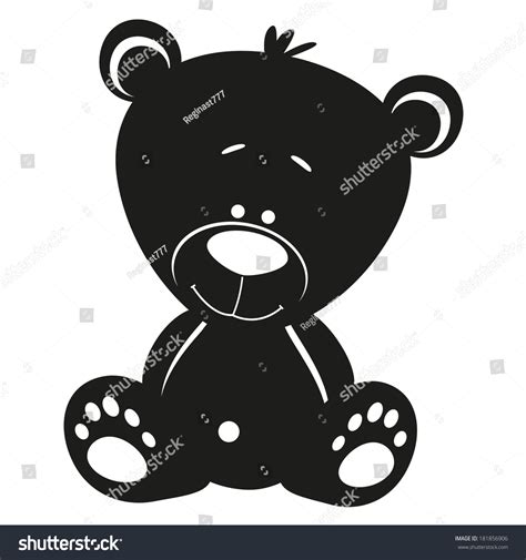 Silhouette Teddy Bear On White Background 스톡 벡터(로열티 프리) 181856906 | Shutterstock