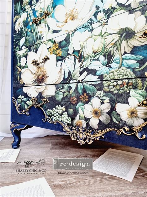 Large Decoupage Papers for Furniture Contrast of Night and Petal ...