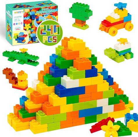 Amazon.com: WYSWYG 240 Piece Large Building Blocks for Toddlers 3 and ...