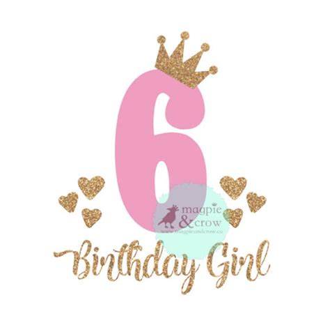 Free 260 6Th Birthday Princess Svg SVG PNG EPS DXF File