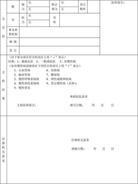 执业医师注册体检表_文档下载