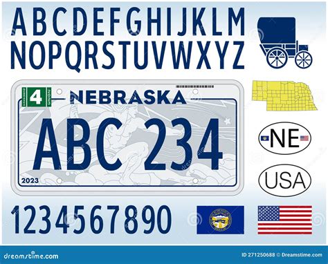 New Nebraska Car License Plate, USA Stock Vector - Illustration of city ...