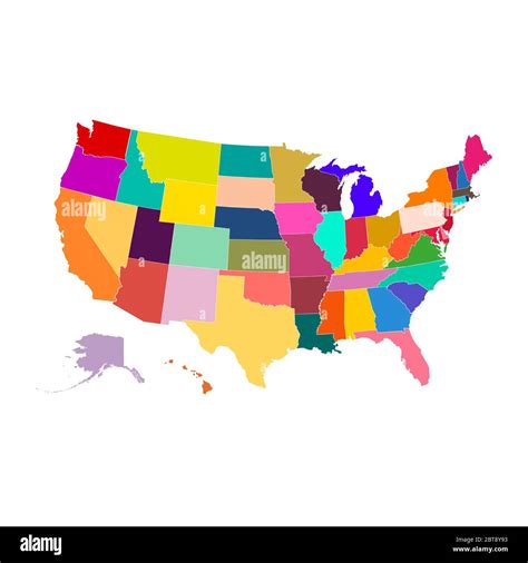 Us Map Color Each State Laminated Modern Color United States Map