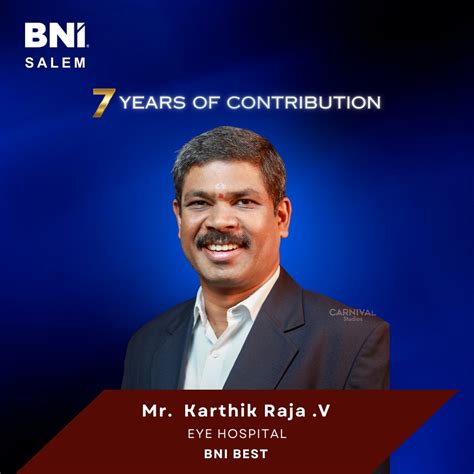 BNI SALEM Official | Thank You Mr. Karthik Raja .V for 7 Years of Dedication ! Your Contribution ...