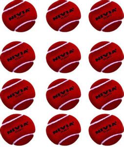 NIVIA CT3811 Heavy Cricket Tennis Ball (Pack of 12, Red) Cricket Tennis ...