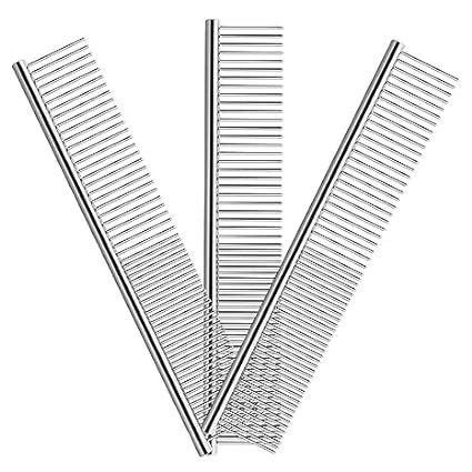 Buy Dog Comb Pet Flea Comb Stainless Steel Hair Grooming Comb Removes ...