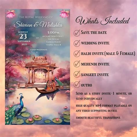 Editable Luxury Indian Wedding Video Invitation Template – Canva Templ ...