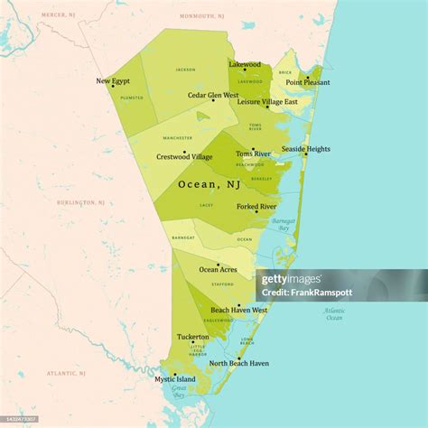 Nj Ocean County Vector Map Green High-Res Vector Graphic - Getty Images