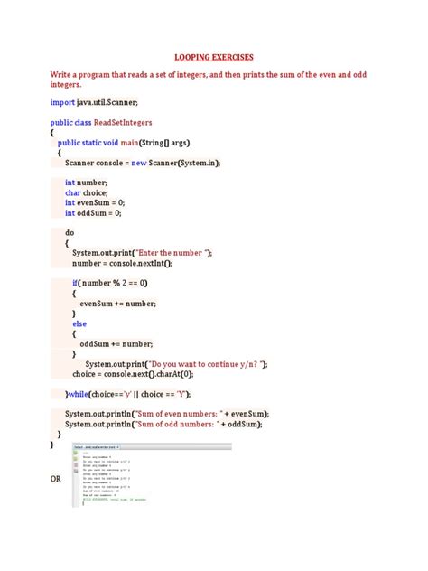 For Loop Exercises Java 的图像结果