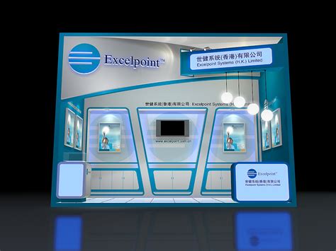 18平方米展台设计搭建-上海北京广州深圳智能电子科技展会,简洁时尚大气环保特装18A10013H