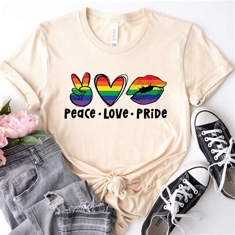 Peace Love Pride T-shirt, Pride Month Shirt, Rainbow Shirt, LGBTQ ...
