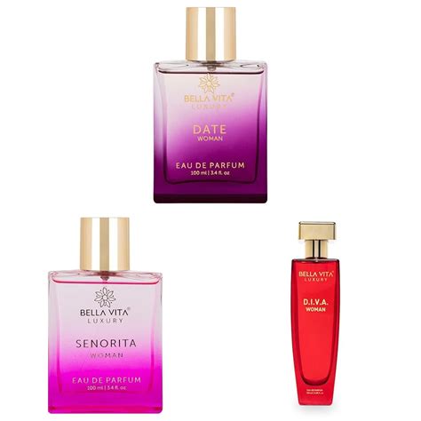 Buy Bella Vita Luxury Unisex Adult Musk Date, Senorita & Diva Edp Spray ...