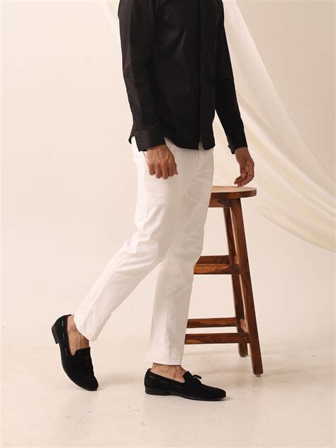 Buy Men Black Suede Leather Casual Tassel Loafer Shoes Online