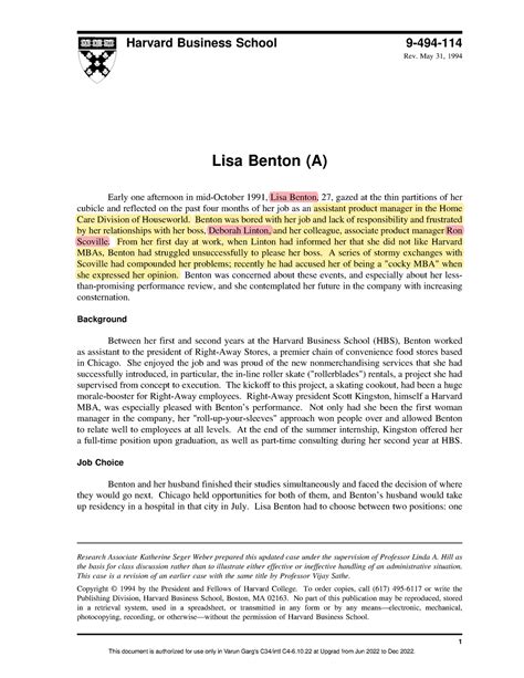 Case Study Human behaviour - Harvard Business School 9-494- Rev. May 31 ...