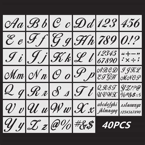 Buy 40 Pack Letter Stencils Alphabet Templates Including Upper Lower ...