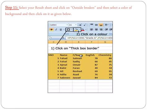 Making Result Sheet by Using Excel Formulas 的图像结果