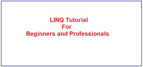 Net LINQ Tutorial 的图像结果