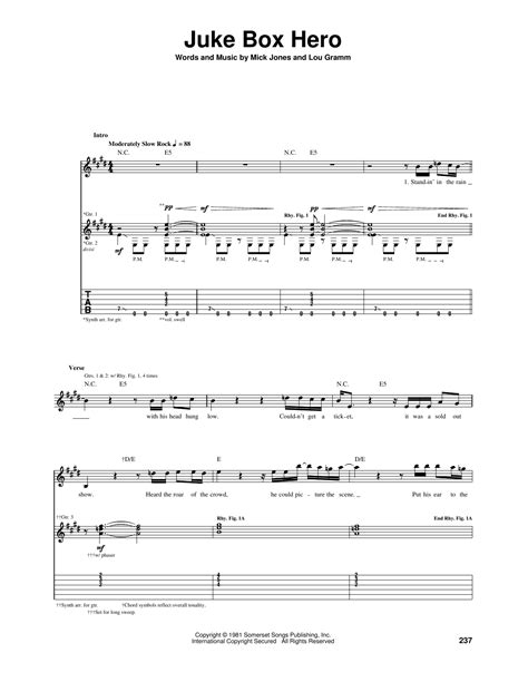 Juke Box Hero by Foreigner - Guitar Tab - Guitar Instructor