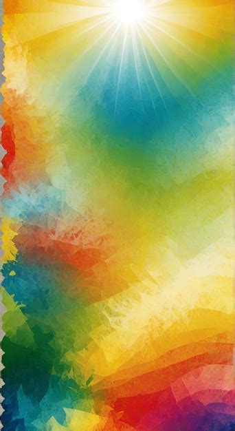 Uma pintura de um fundo colorido arco-íris com uma textura de aquarela ...