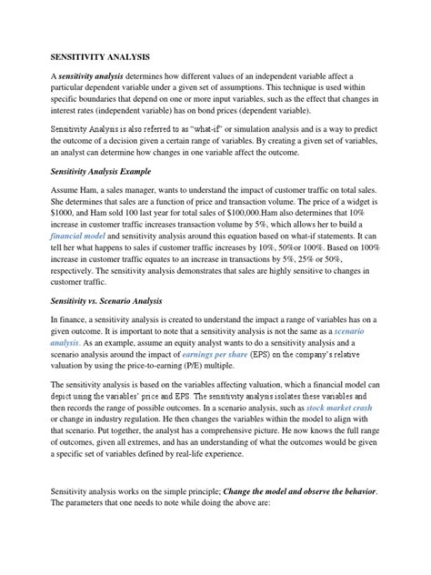 Image result for Sensitivity Analysis Introduction